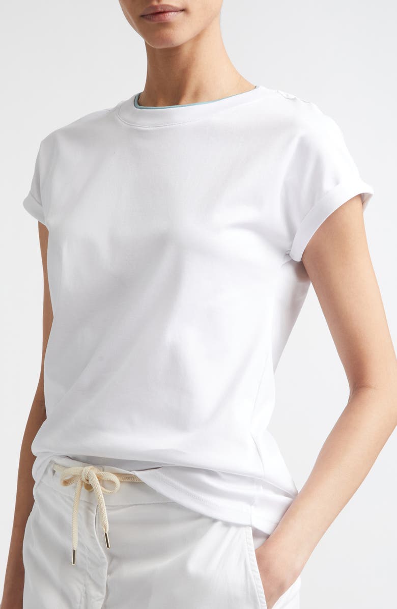 Eleventy Layered Crewneck T-Shirt, Alternate, color, 01-175 White/Jade
