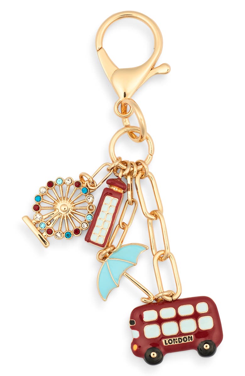 Leith London Bag Charm, Main, color, Red Multi- Gold