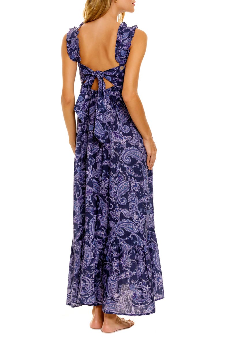 Mika Syrus Blue Linen Nightgown, Alternate, color, SYRUS BLUE