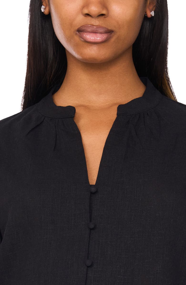 Halogen<sup>®</sup> Short Sleeve Crop Button-Up Top, Alternate, color, Rich Black
