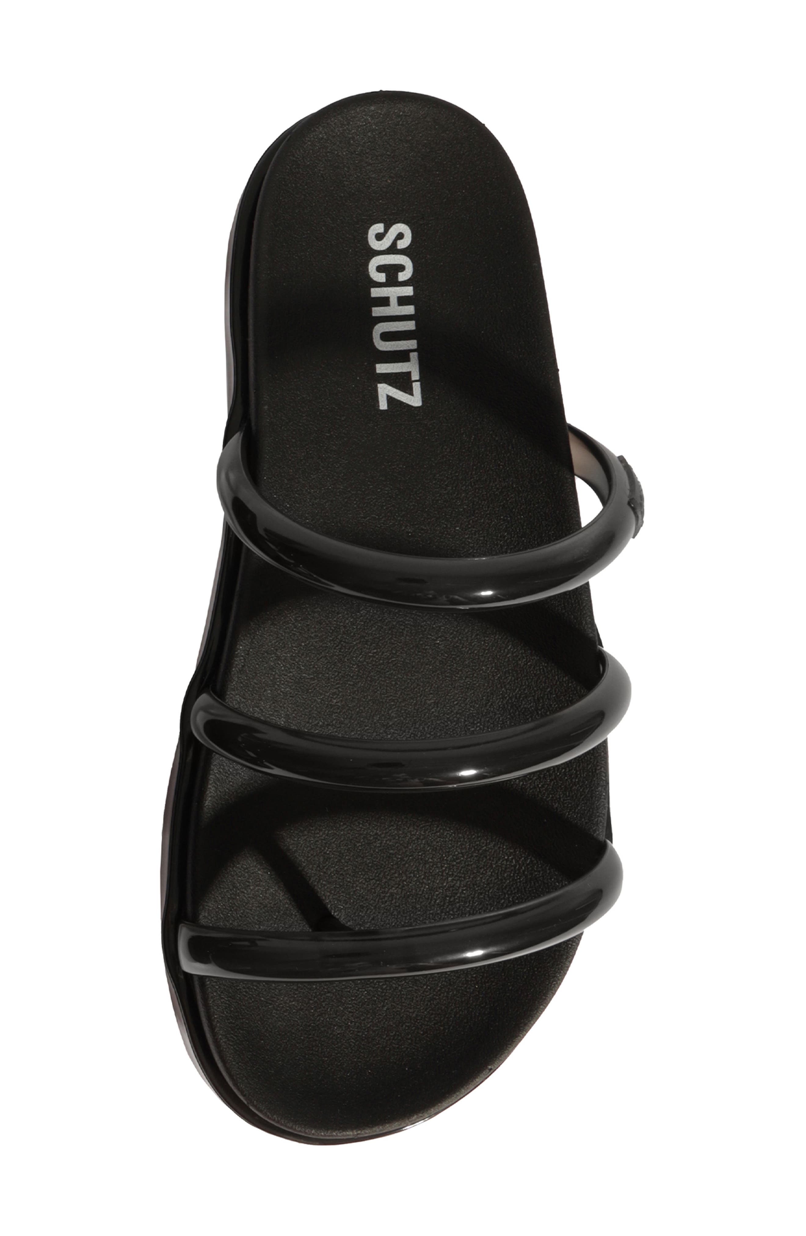 Schutz Polly Sporty Platform Sandal, Alternate, color, Black