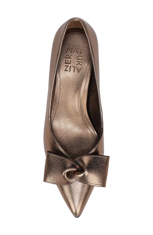 Naturalizer Mavis Bow Pointed Toe Pump In Gold