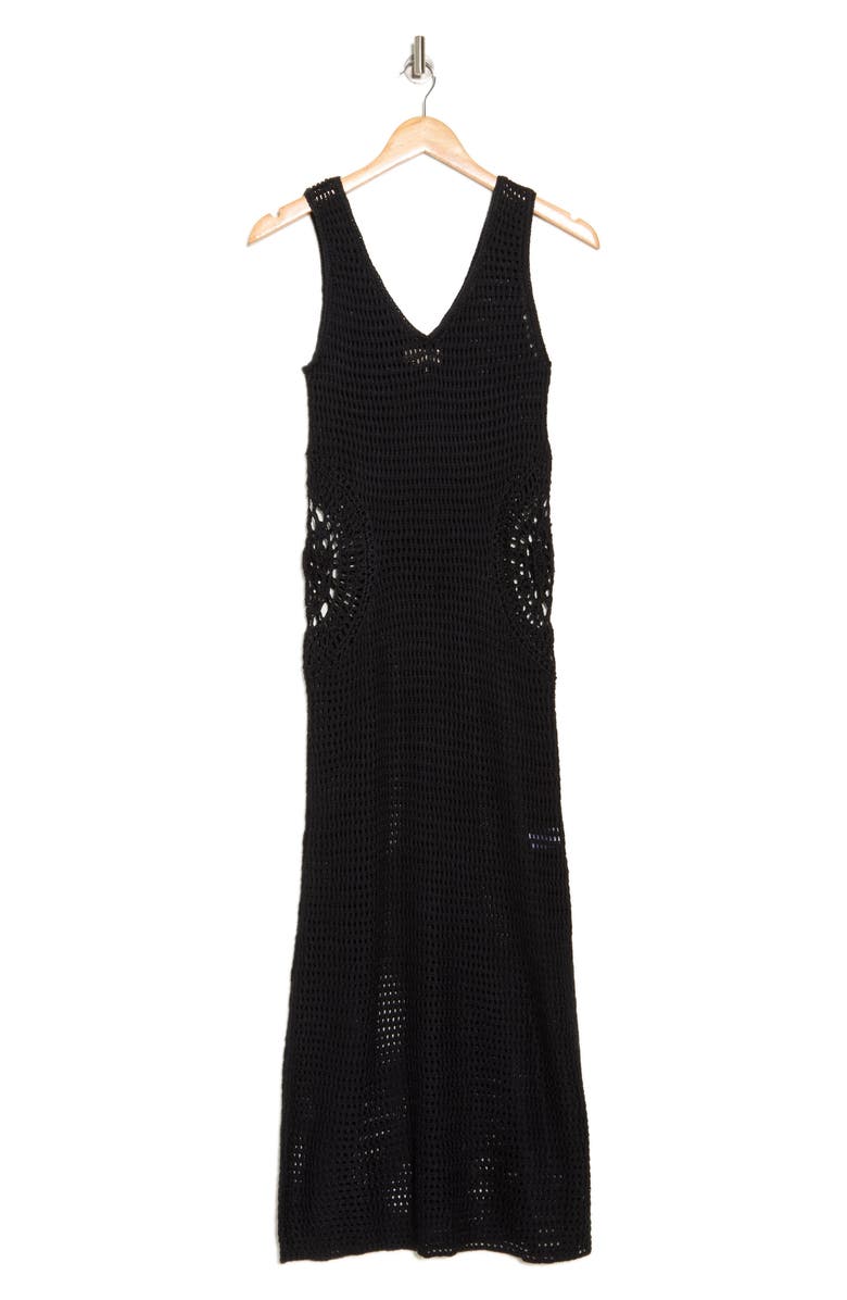 Elan Crochet Open Stitch Cover-Up Tank Dress, Alternate, color,