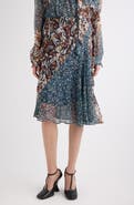 Dries Van Noten Sibanna Mixed Print Silk Skirt