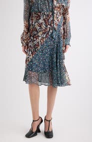 Dries Van Noten Sibanna Mixed Print Silk Skirt