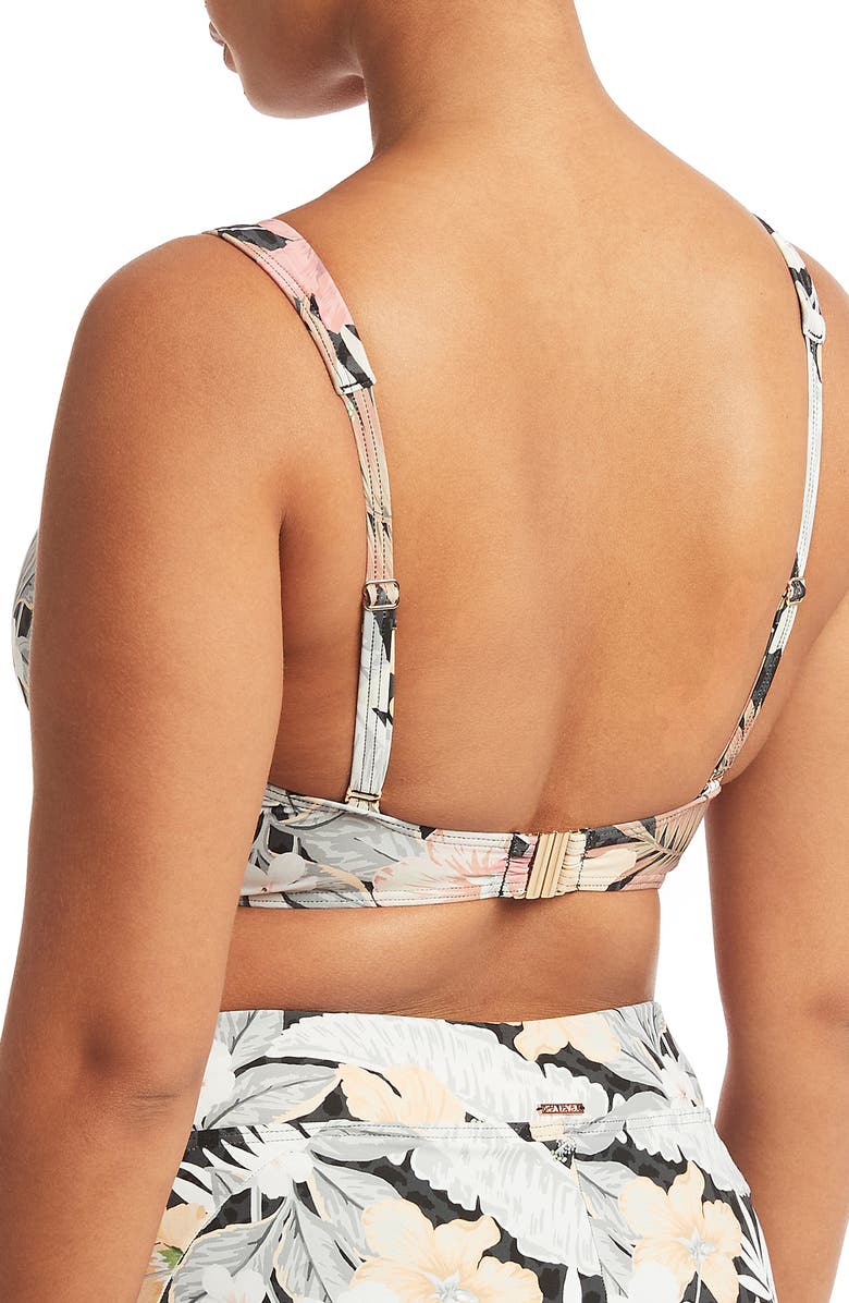 Sea Level Calypso Floral Print G-Cup Underwire Bikini Top, Alternate, color,