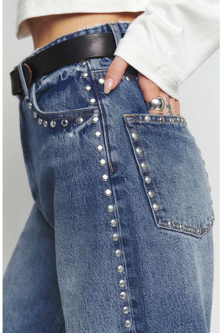 Cary Studded High Waist Slouchy Wide Leg Jeans, Alternate, color, CHESAPEAKE STUDDED