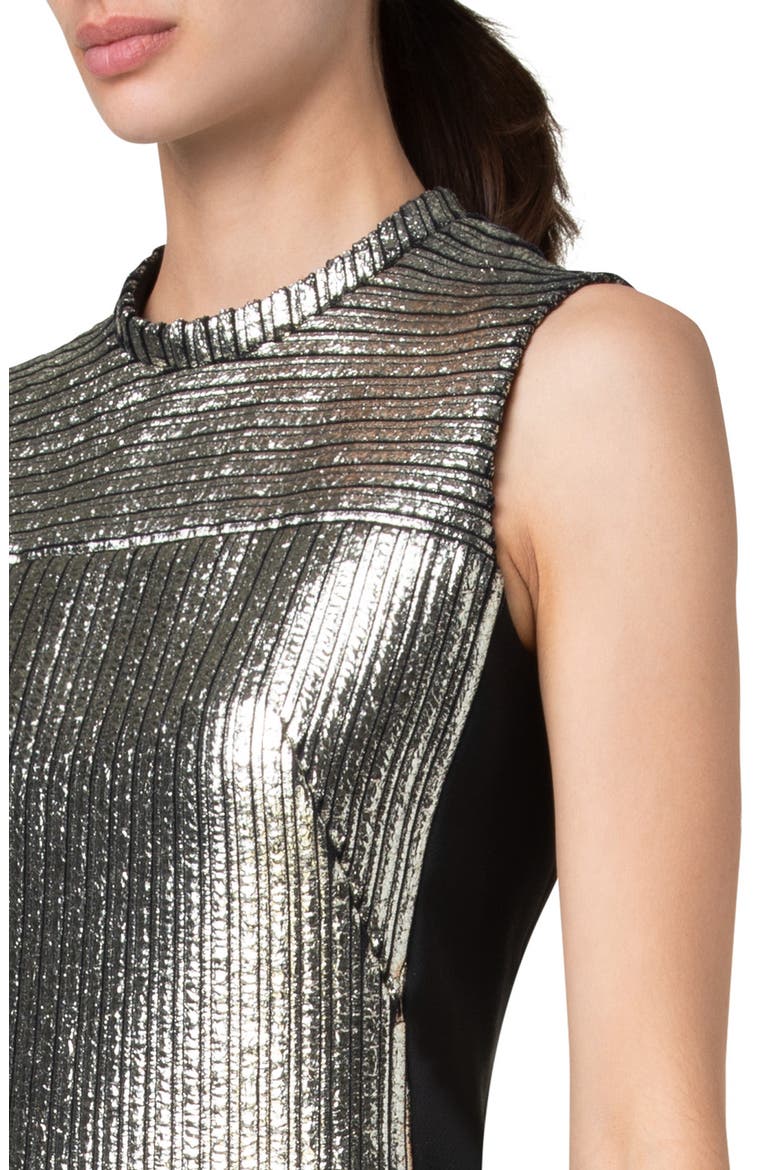 Metallic Laminated Corduroy Dress, Alternate, color, GOLD-BLACK