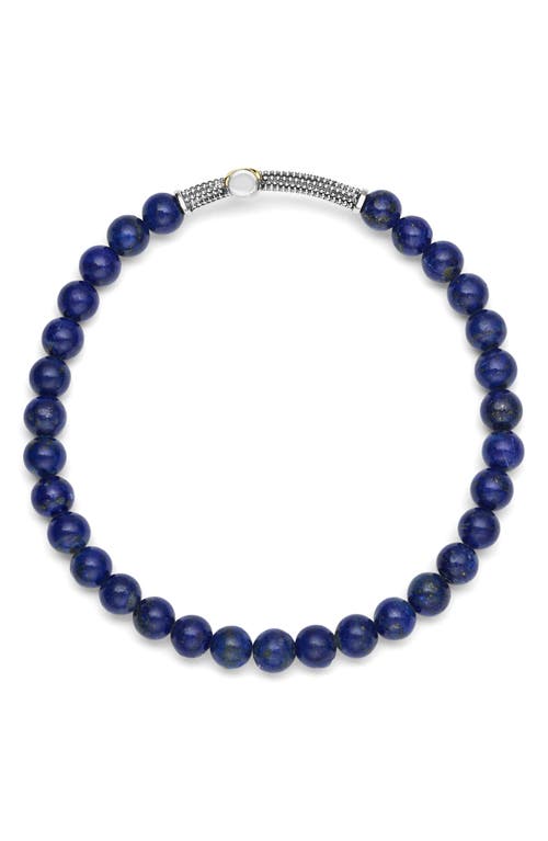Lagos Anthem Cross Lapis Beaded Stretch Bracelet In Blue