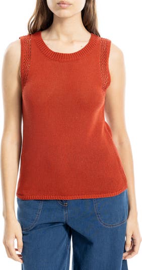 売れ筋商品|||ダナキャランニューヨーク ニット&セーター アウター レディース Women's Crewneck Pointelle-Stitch Tank Sleeveless Sweater BLK - BLACK Stretch Jersey Knit Jewel Neck Tank | EILEEN FISHER
