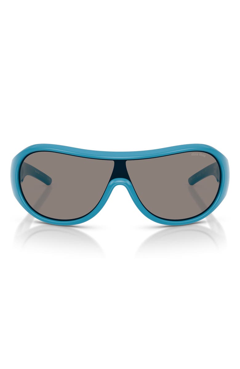Miu Miu Runway Irregular Sunglasses, Main, color, Blue / Dark Grey
