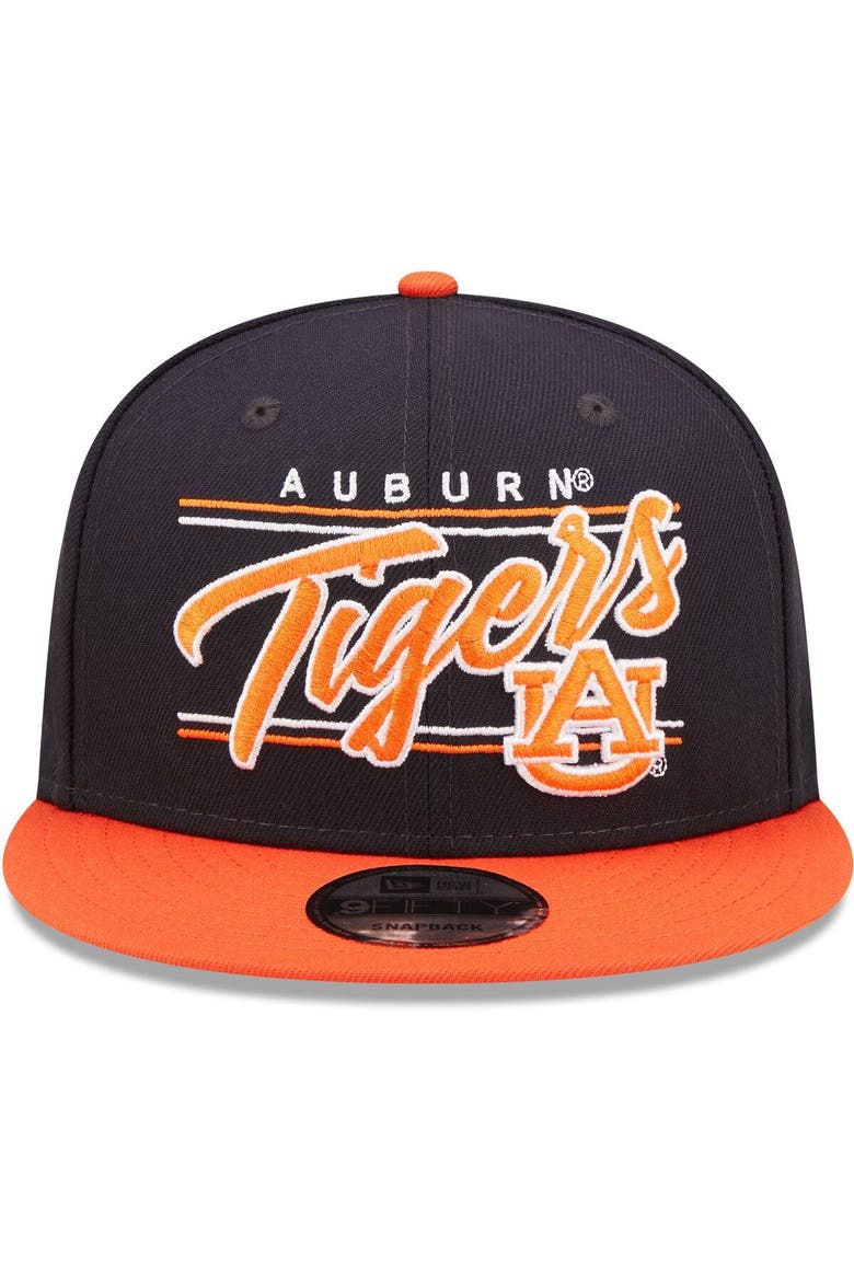 Men's New Era Navy Auburn Tigers Team Script 9FIFTY Snapback Hat, Alternate, color, Navy