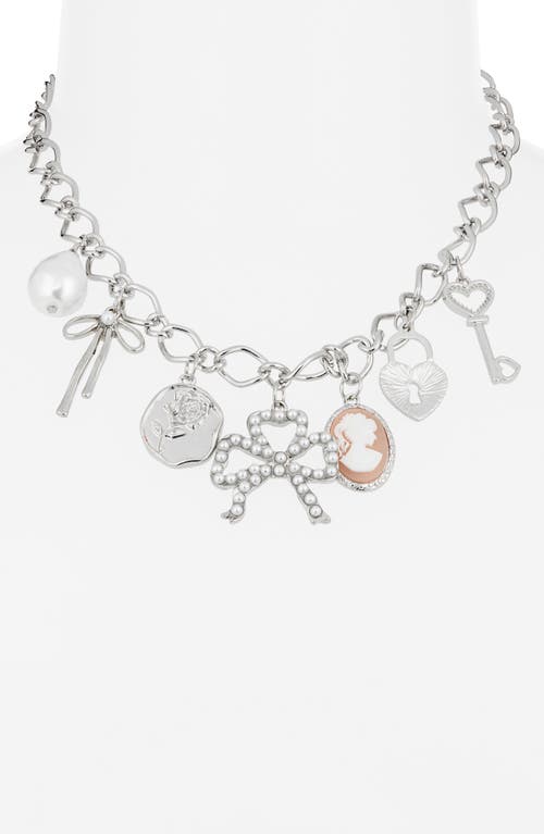 Bp. Bow Charm Necklace In Metallic