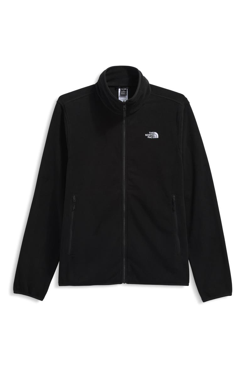 Glacier Fleece Zip Front Jacket, Alternate, color, TNF BLACK