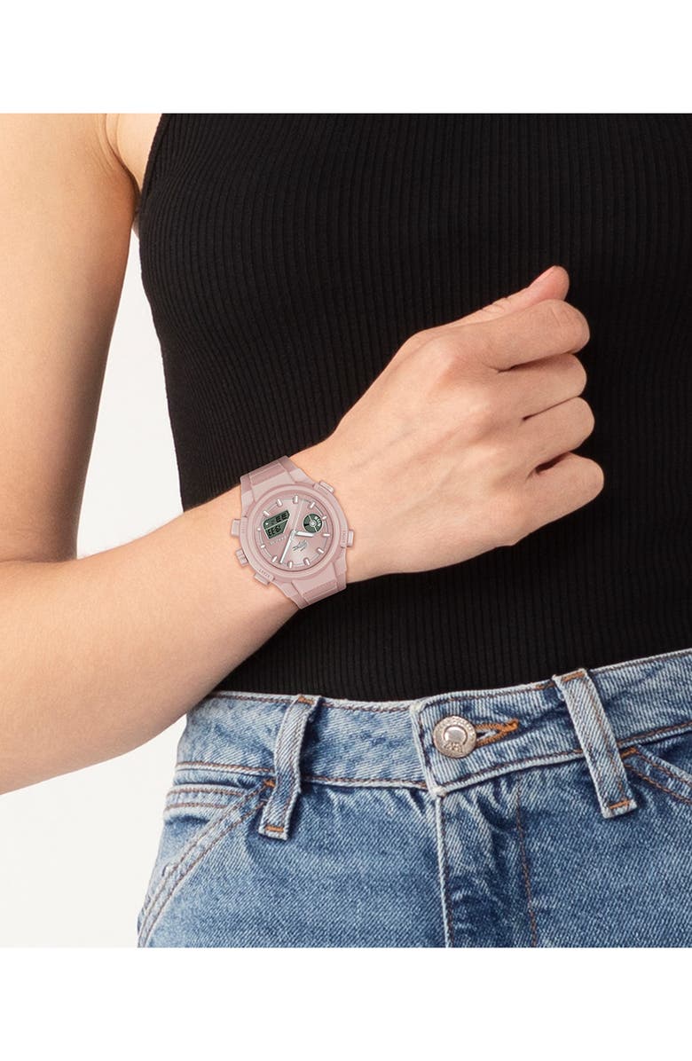 Lacoste LC33 Silicone Strap Watch, 40mm, Alternate, color, Blush