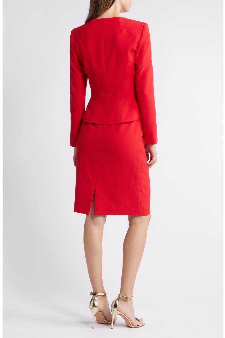 Two-Piece Jacket & Skirt Set, Alternate, color, RED