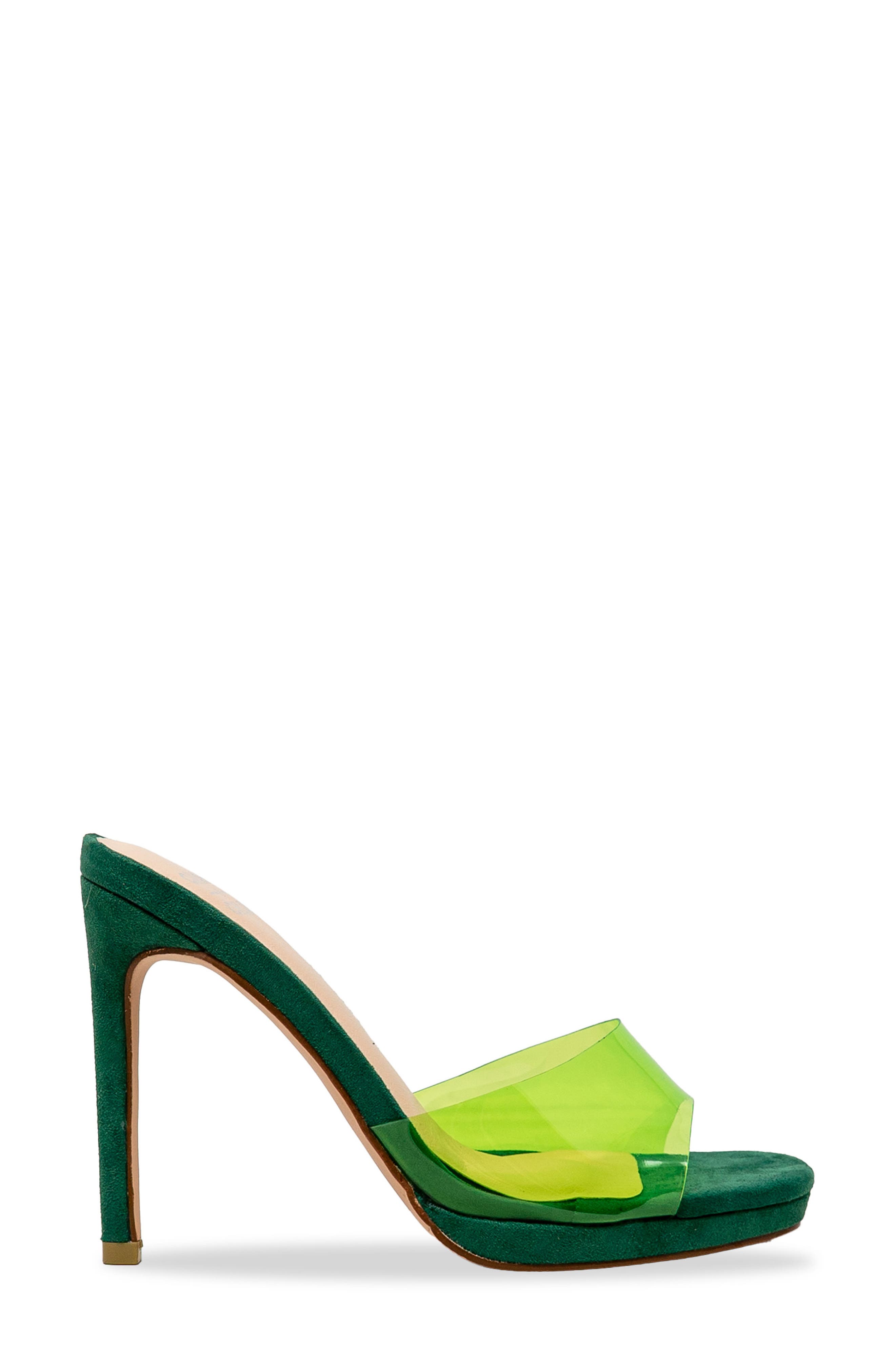 Square Toe Stiletto Sandal, Alternate, color, CLEAR GREEN