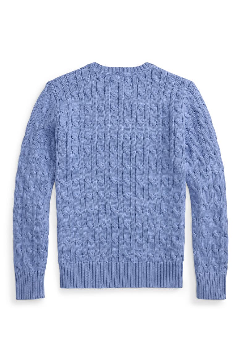 Kids' Combed Cotton Cable Knit Sweater (Nordstrom Exclusive), Alternate, color, CAMPUS BLUE