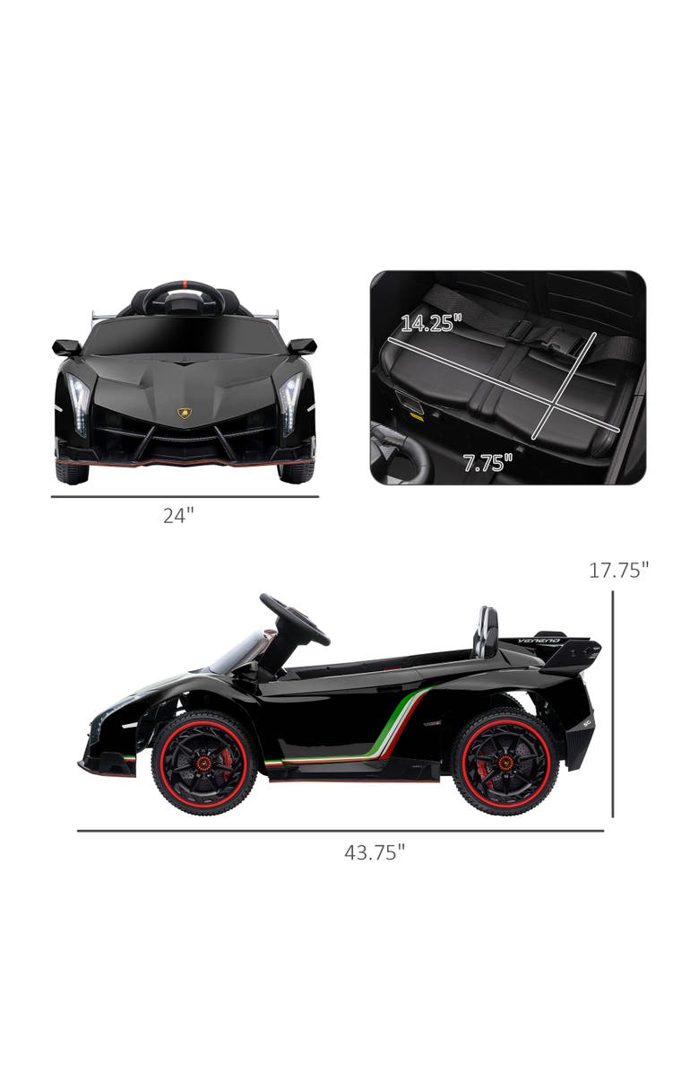 Aosom Lamborghini Veneno 12V Kids Car with Butterfly Doors, Remote, Music, Alternate, color, 