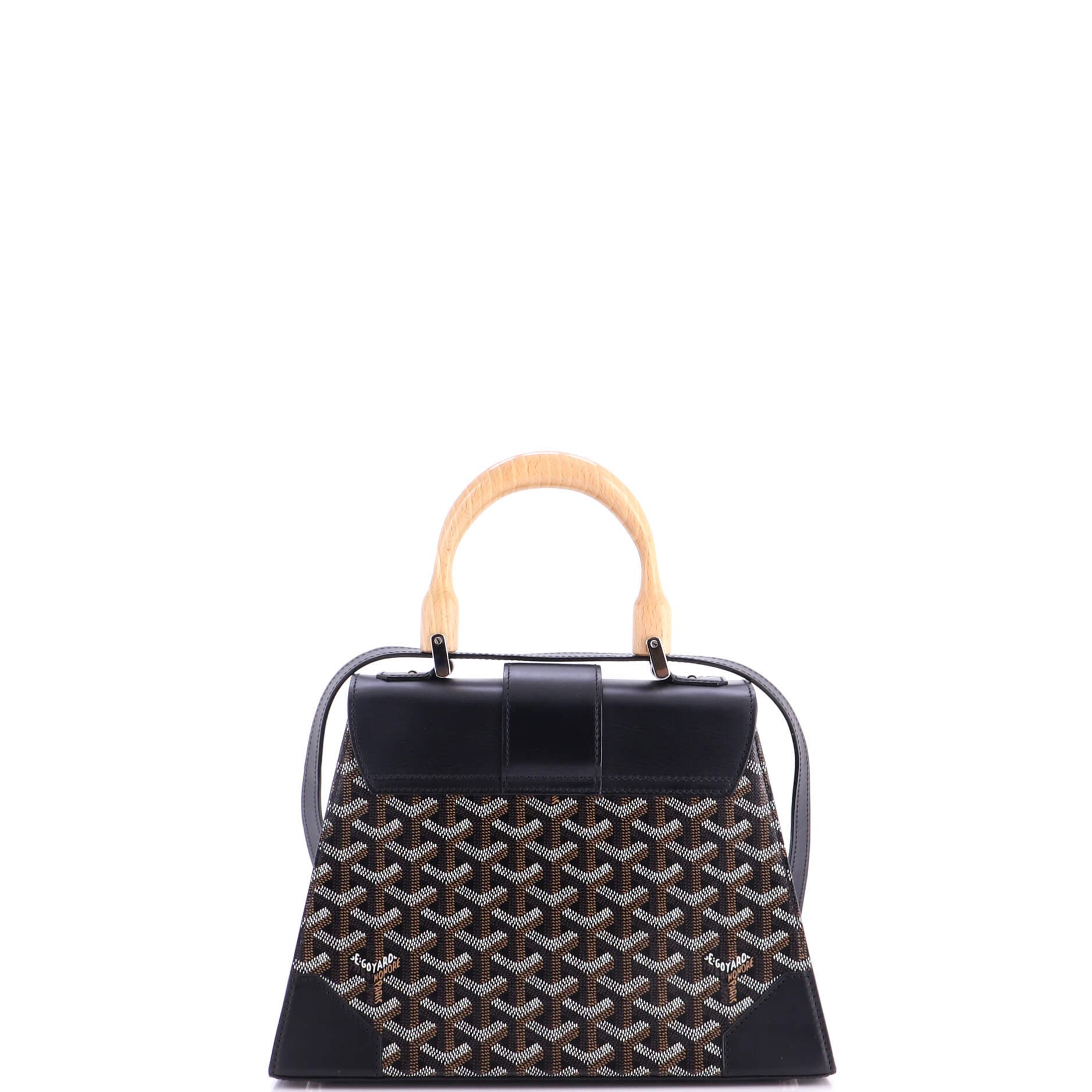 Saigon Top Handle Bag Coated Canvas with Leather PM, Alternate, color, Black