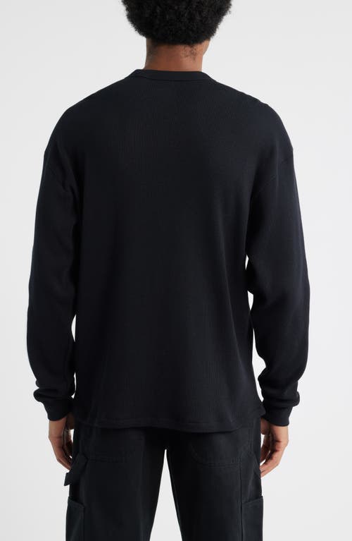 Dickies Embroidered Logo Long Sleeve Cotton Waffle T-shirt In Black
