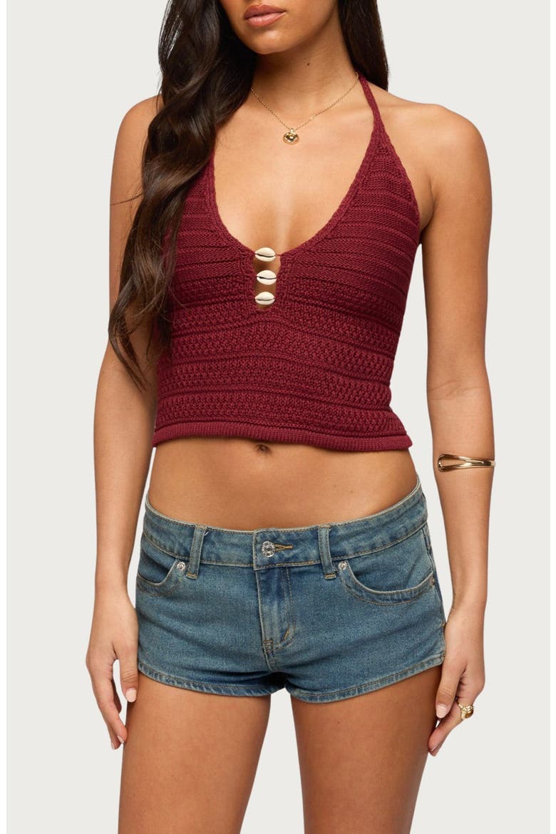 Backless Coastal Charm Neck Top, Main, color, MAROON