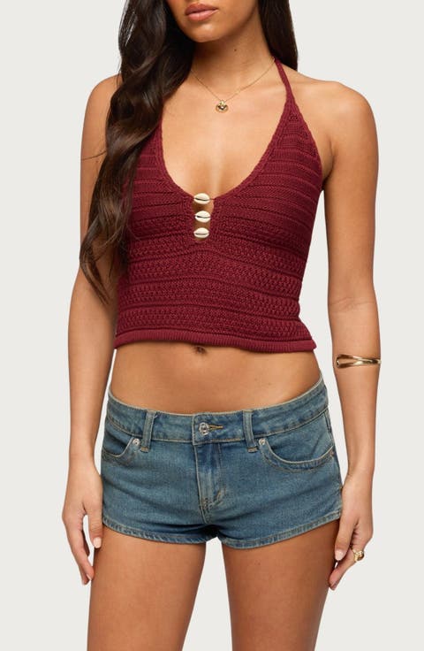 Backless Coastal Charm Neck Top