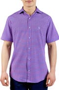 TailorByrd Moroccan Tile Short Sleeve Button-Up Shirt