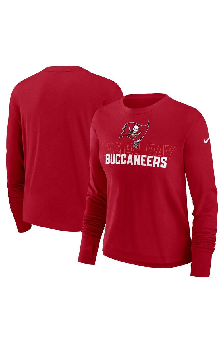 Nike Women's Nike Red Tampa Bay Buccaneers Modest Crop Performance Long Sleeve T-Shirt, Alternate, color, Red
