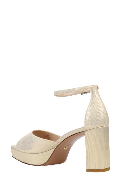 Pelle Moda Pearly Ankle Strap Platform Sandal In Gold