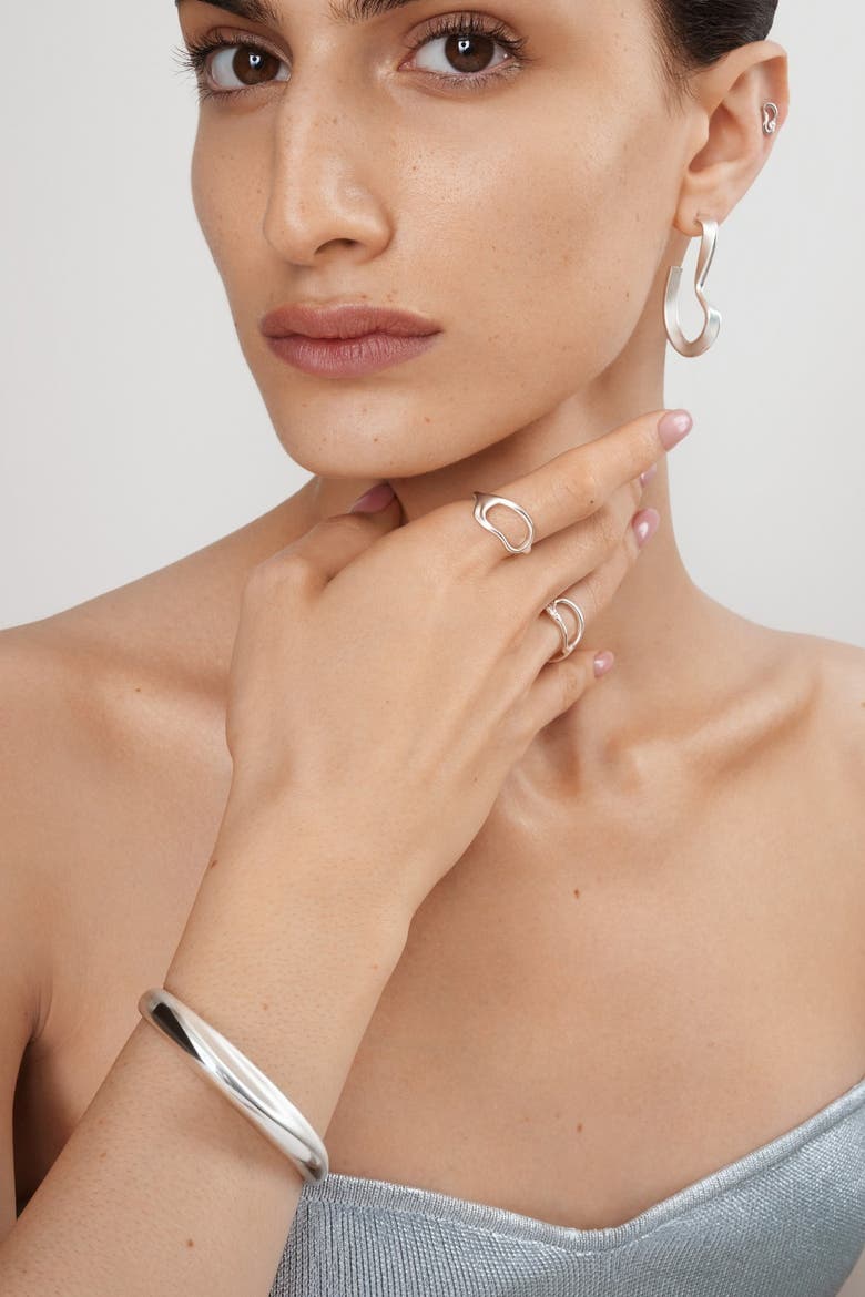 Hiba Cuff Bracelet, Alternate, color, Silver