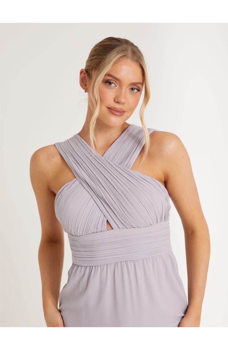 Six Stories Cross Neck Chiffon Bridesmaid Dress, Alternate, color, Lilac