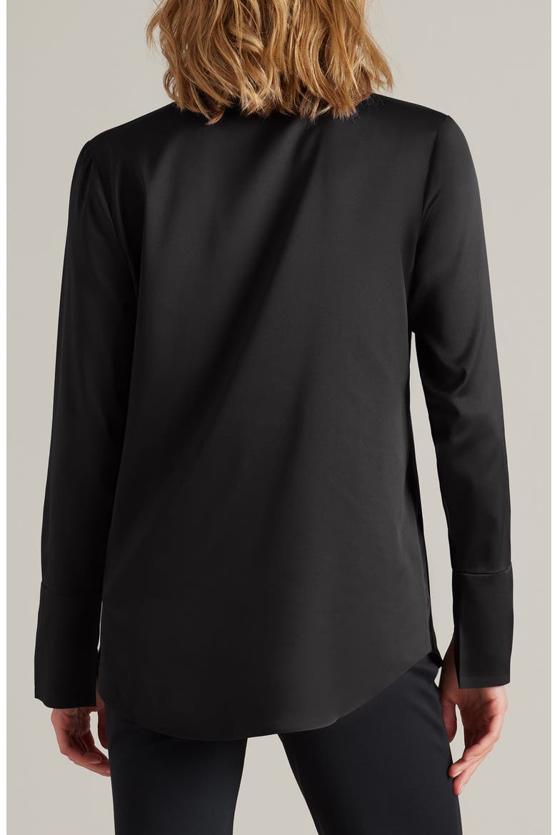 Notch Collar Party Blouse, Alternate, color, BLACK
