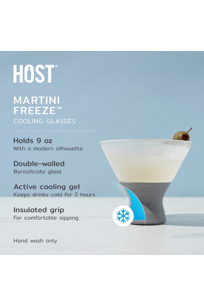 Glass FREEZE Martini Cooling Cup Set of 2, Alternate, color, Gray