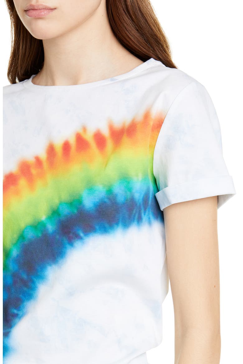 Shira Roll Sleeve Tee, Alternate, color, RAINBOW TIE DYE