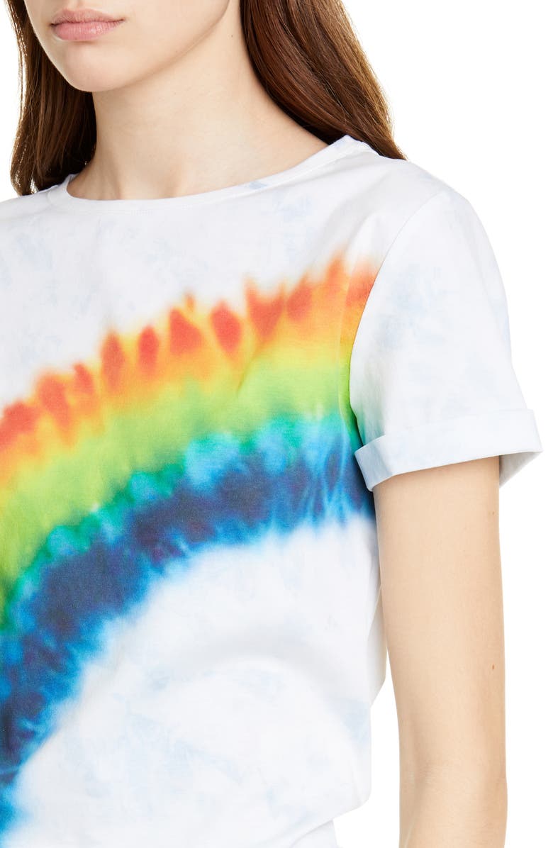 Alice + Olivia Jeans Shira Roll Sleeve Tee, Alternate, color, 