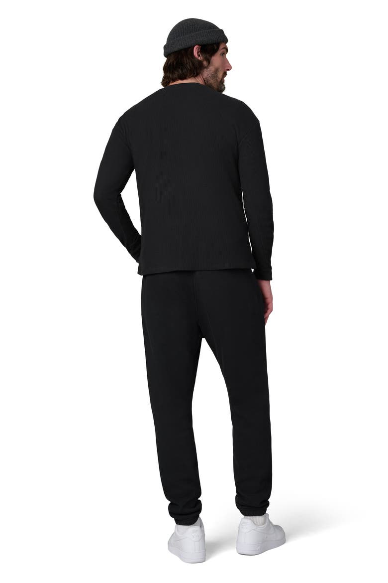 Waffle Monogram Long Sleeve T-Shirt, Alternate, color, BLACK
