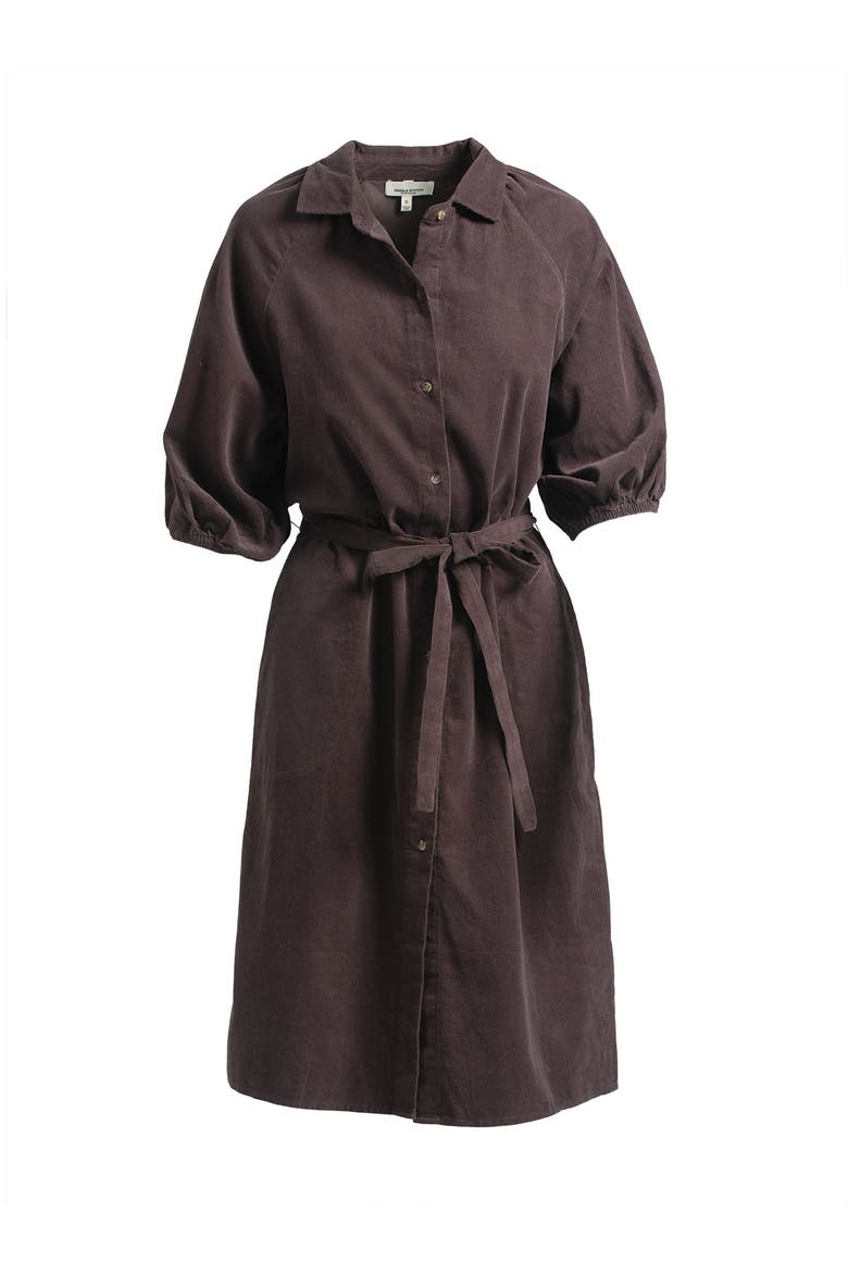 Corduroy Midi Shirtdress, Alternate, color, Chocolate