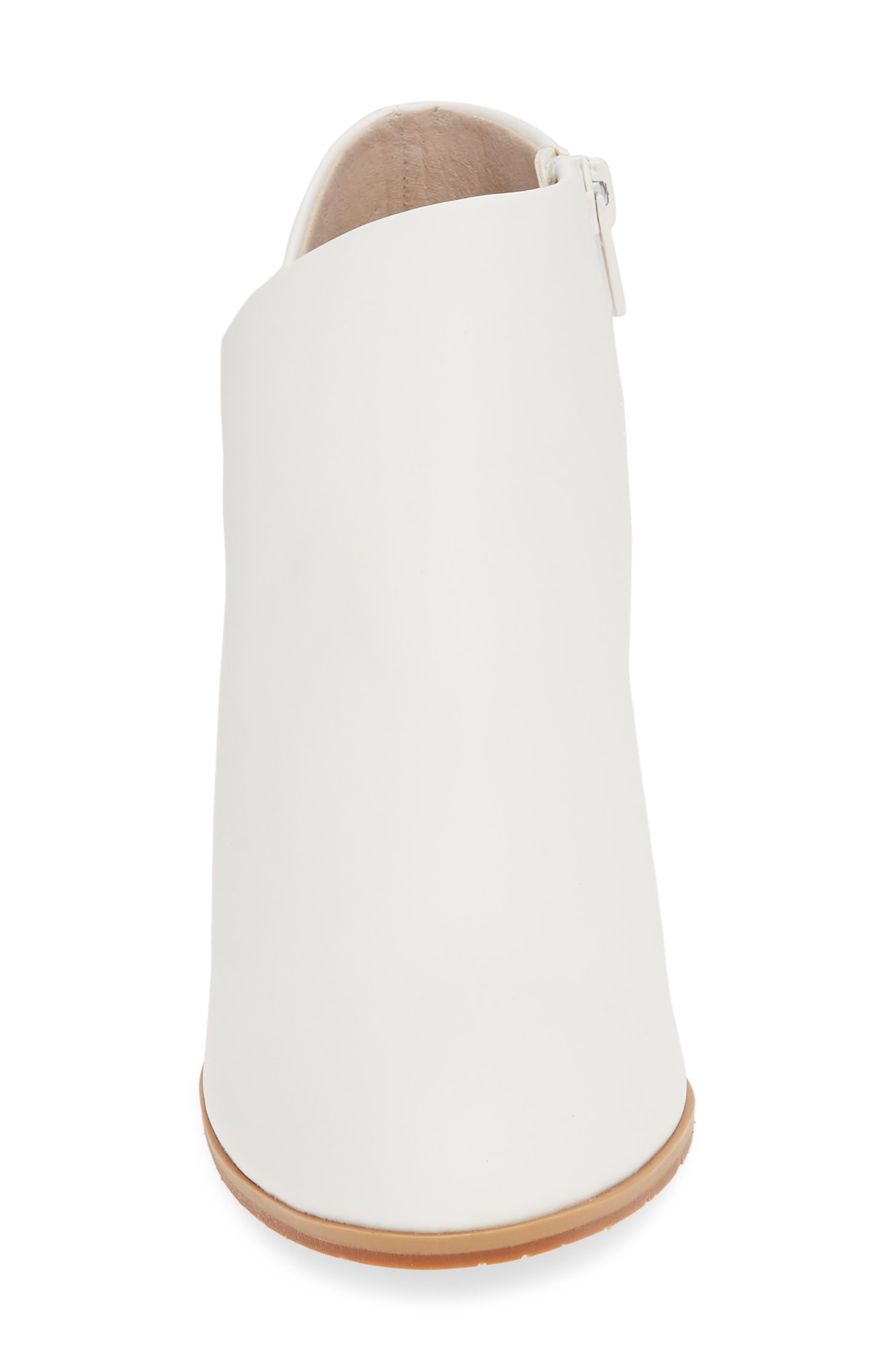 Kettle Vegan Block Heel Bootie, Alternate, color, WHITE FAUX LEATHER