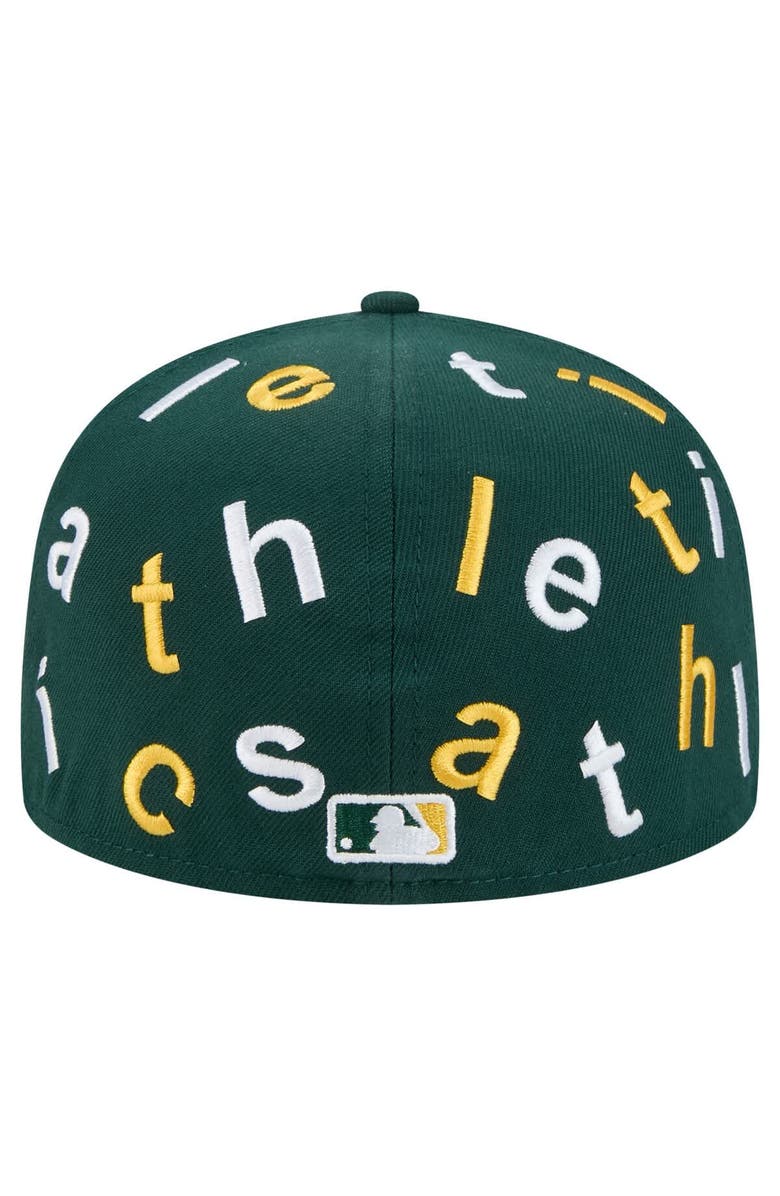 New Era Men's New Era Green Oakland Athletics Team Confetti 59FIFTY Fitted Hat, Alternate, color, Green