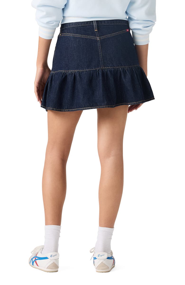 Levi's Flounce Hem Denim Miniskirt, Alternate, color, Reign Of The Rinse