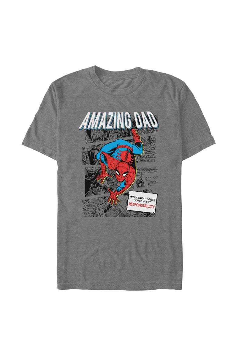 Men's Marvel The Amazing Dad Power  Graphic T-Shirt, Main, color, Graphite Heather