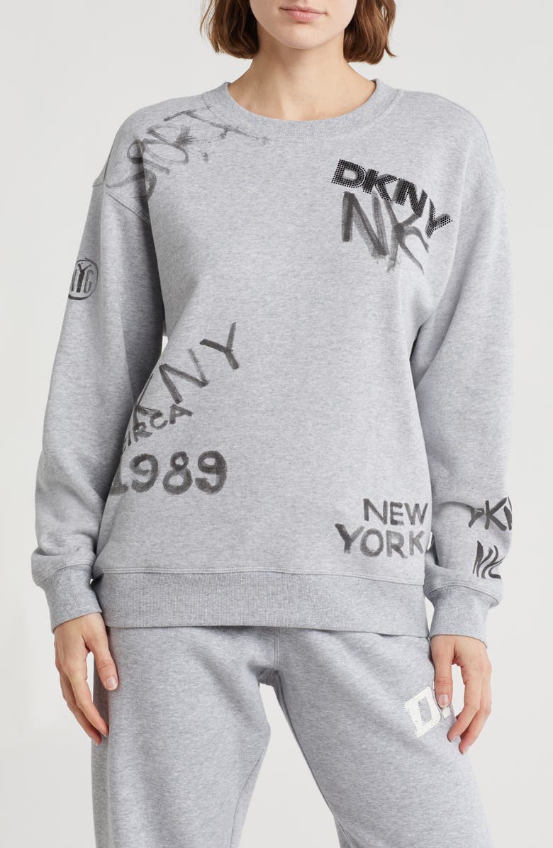 DKNY Graffiti Logo Graphic Sweatshirt, Main, color,