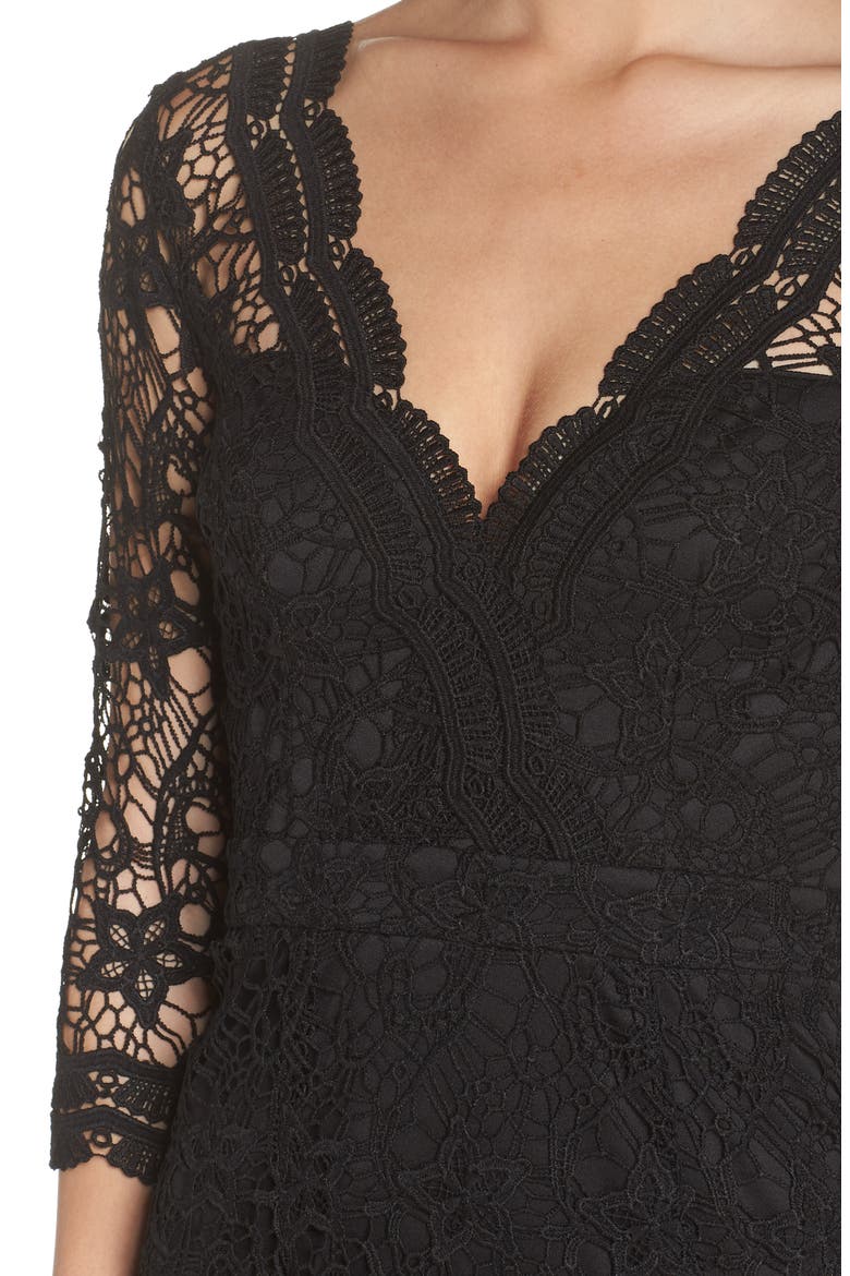 Lace Cocktail Dress, Alternate, color, BLACK