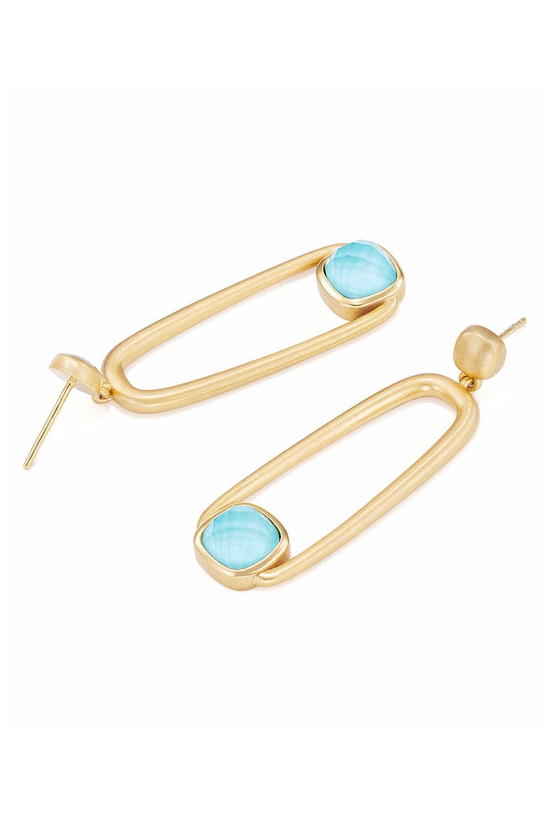 Monterey Long Drop Earrings, Alternate, color, IRIDESCENT TURQUOISE/ GOLD