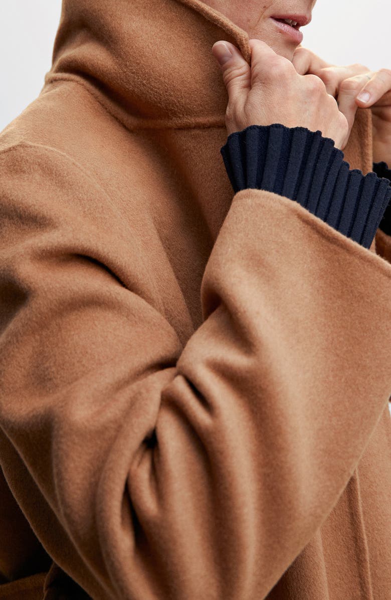 MANGO Belted Wool Blend Coat, Alternate, color,