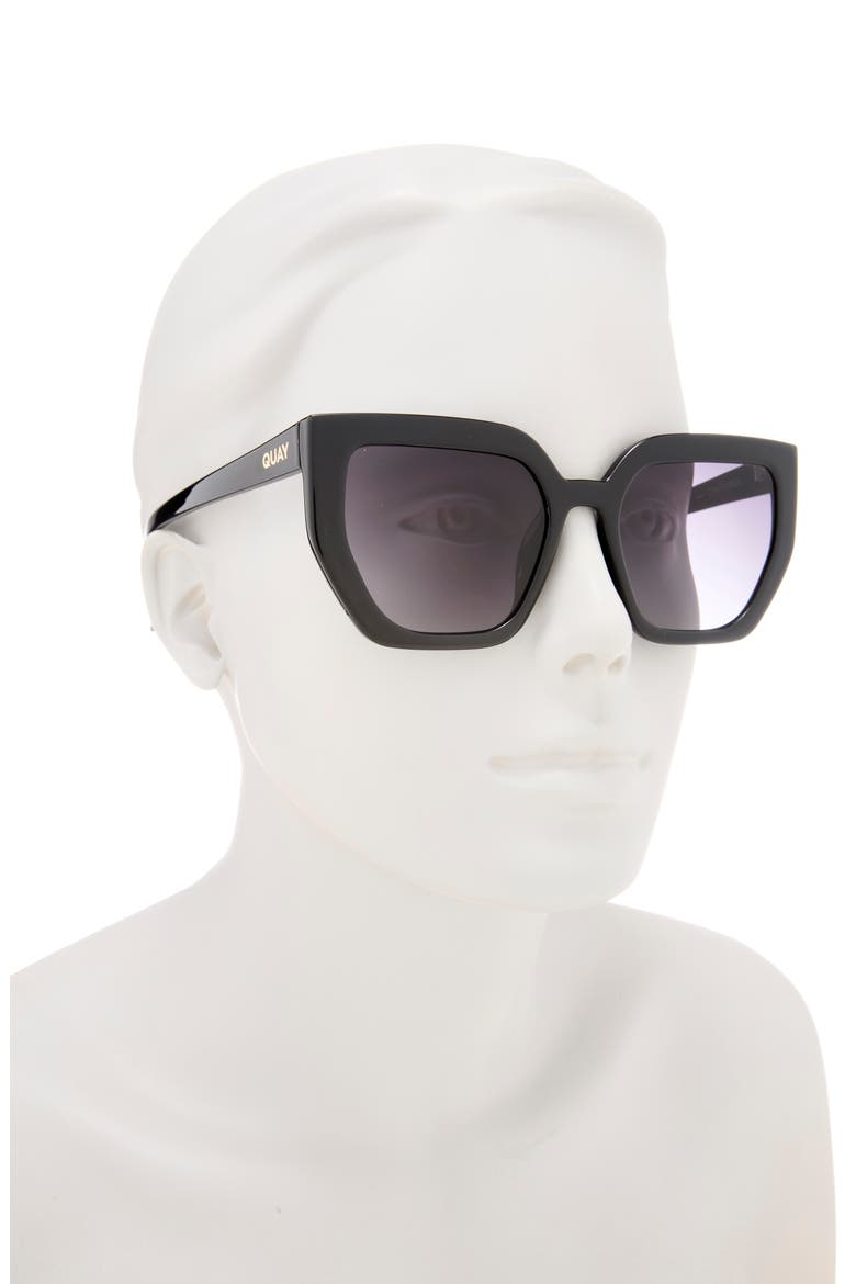Contoured Oversize Square Sunglasses, Alternate, color, BLACK/ SMOKE