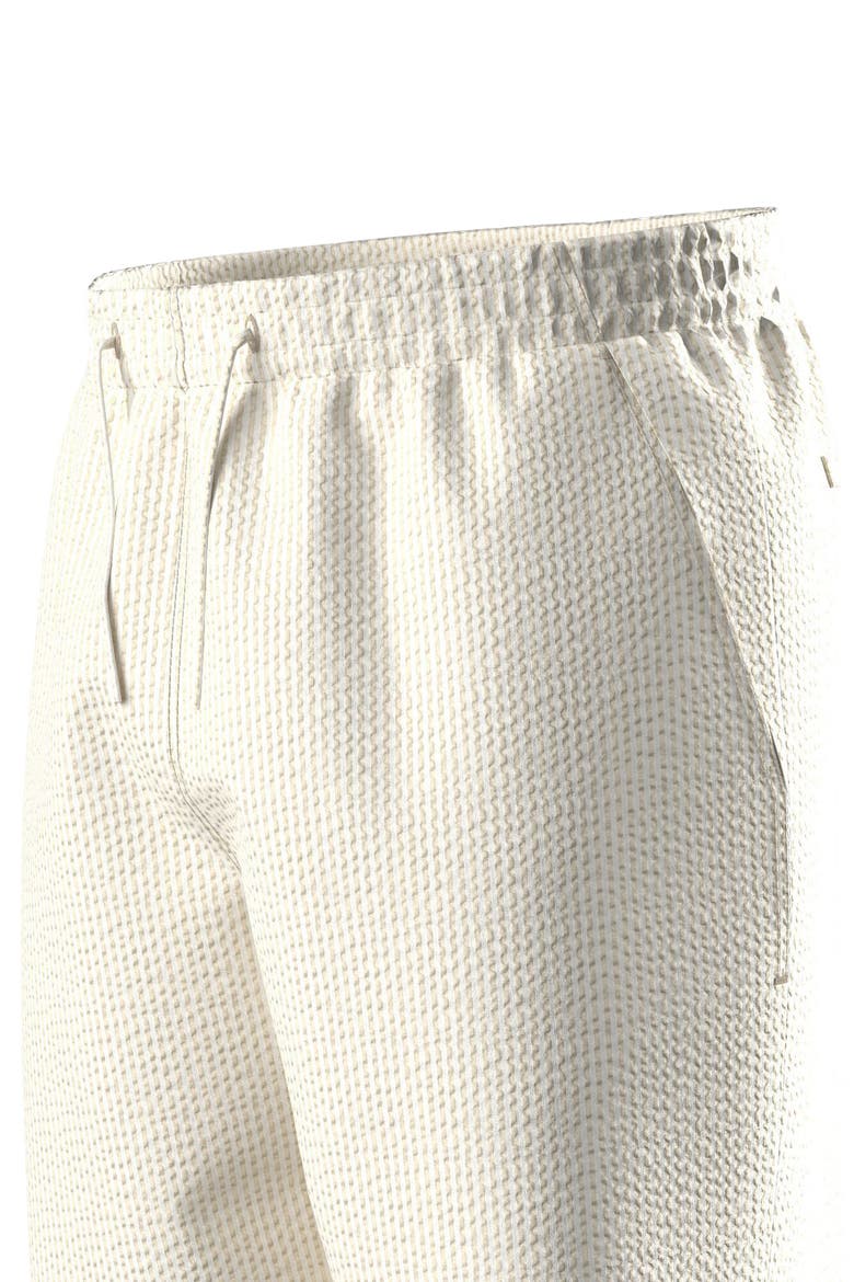 Pinstripe Cotton Blend Seersucker Drawstring Shorts, Alternate, color, FLOUR/ NATUREL CLAIR