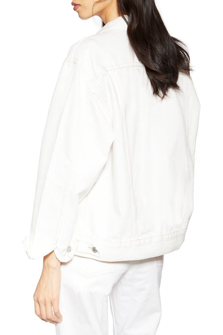 Oversize Denim Jacket, Alternate, color, WHITE