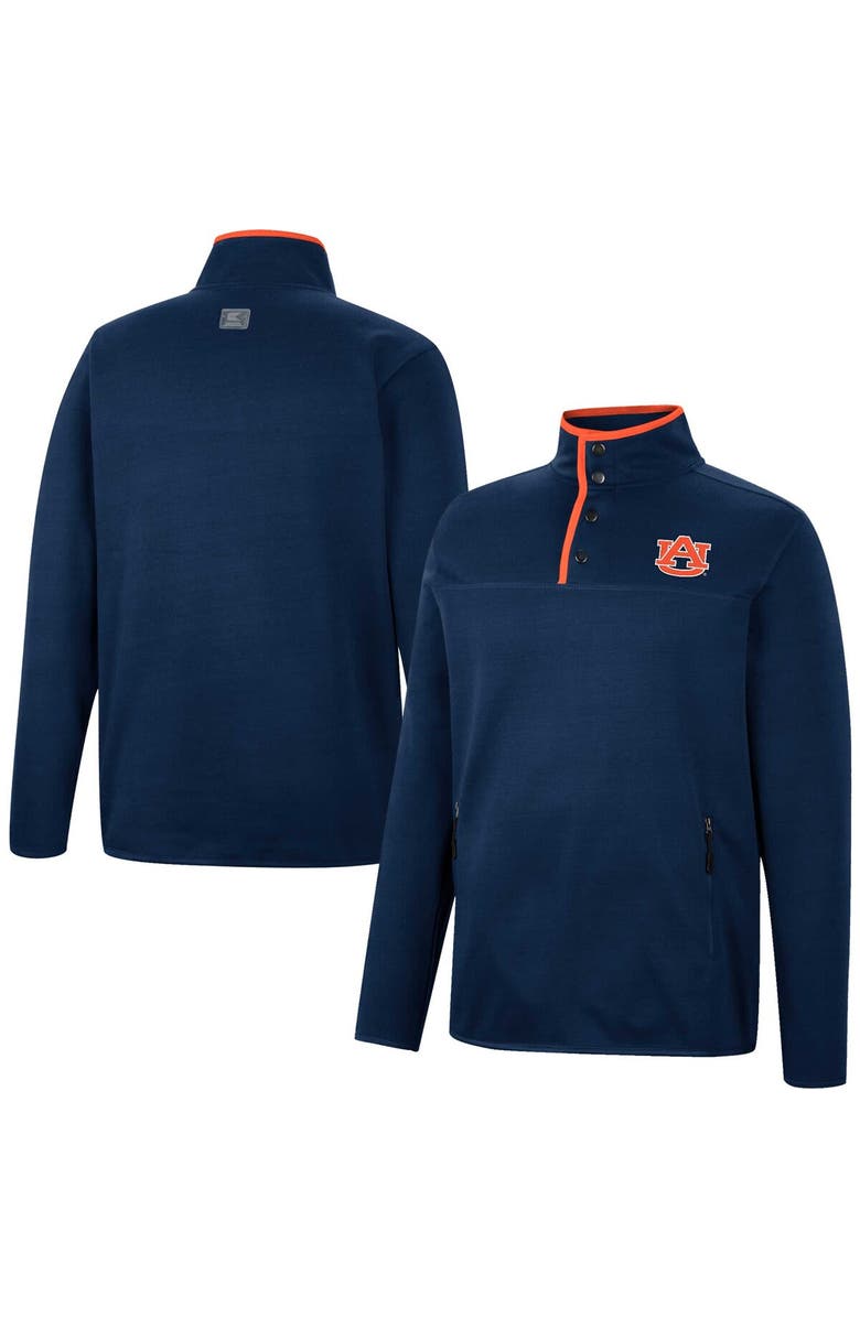 COLOSSEUM Men's Colosseum Navy Auburn Tigers Rebound Quarter-Snap Jacket, Main, color, 